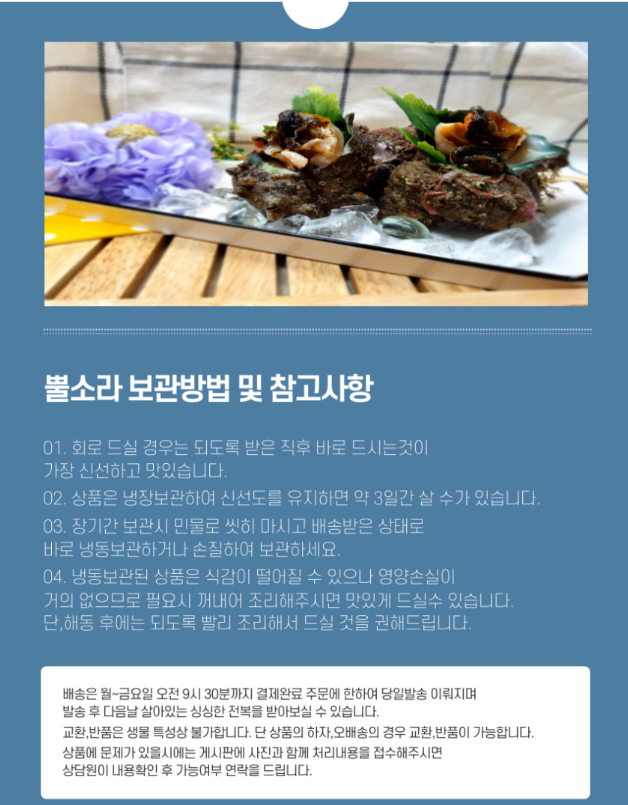 해녀언니 자연산 뿔소라 1kg