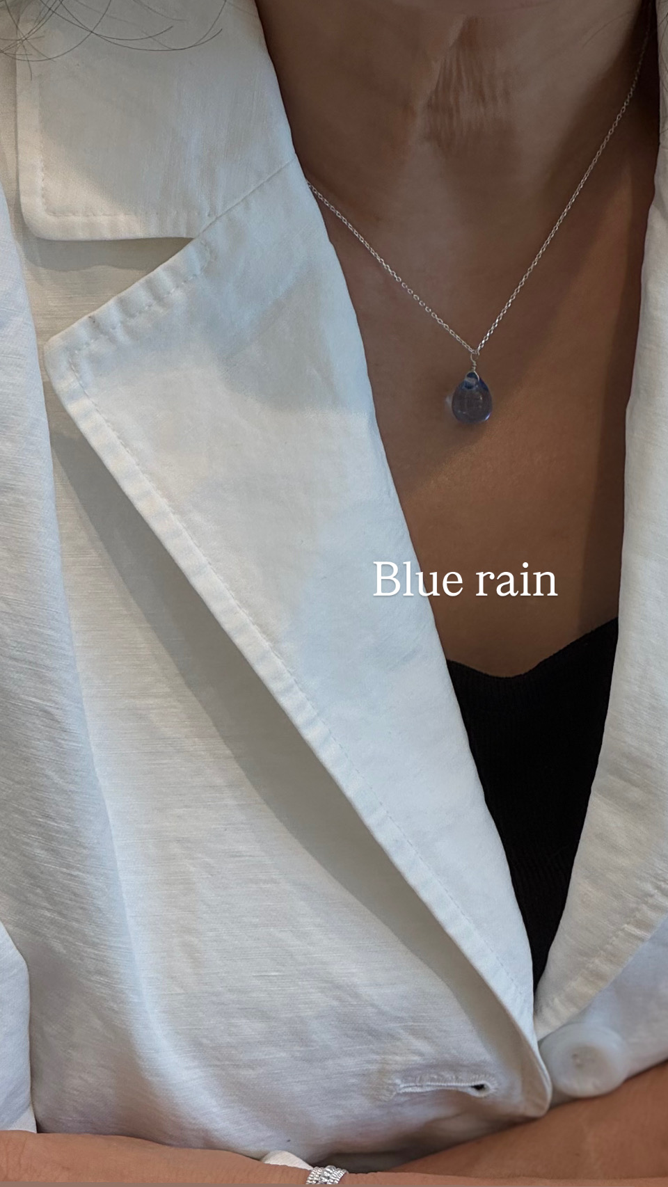 <By Jamie> Rain drop necklace with silver chain