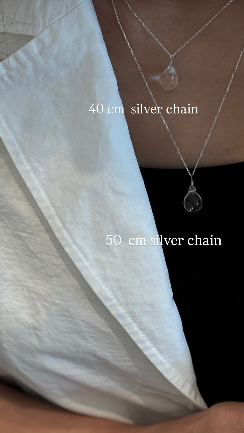 <By Jamie> Rain drop necklace with silver chain