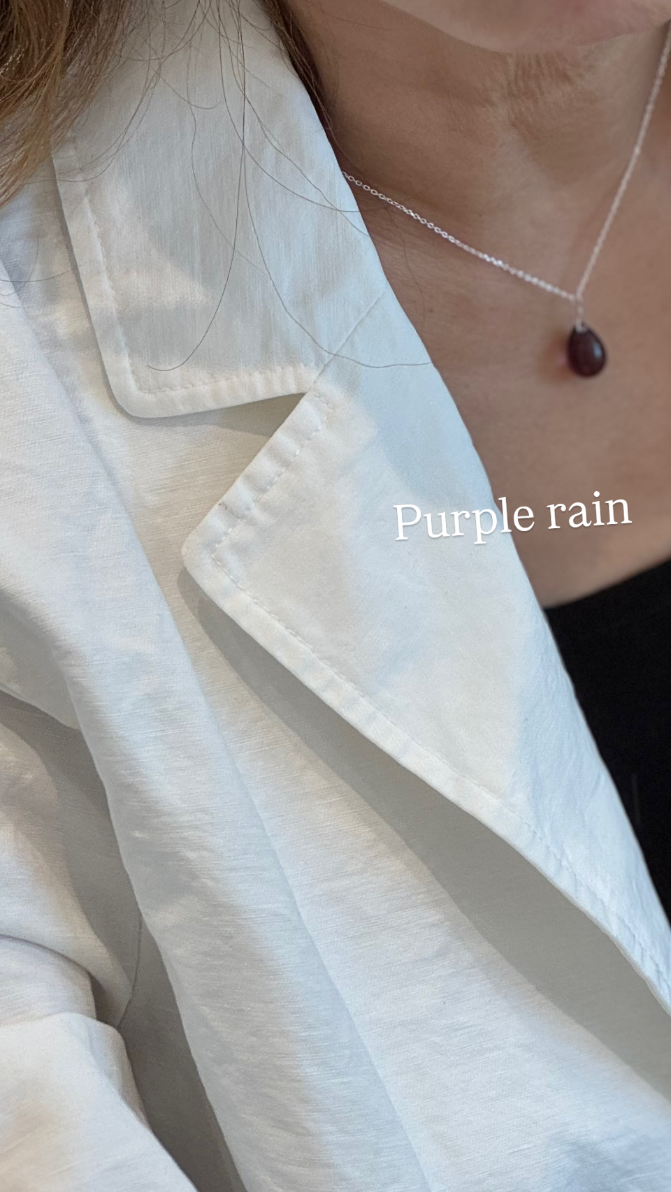 <By Jamie> Rain drop necklace with silver chain