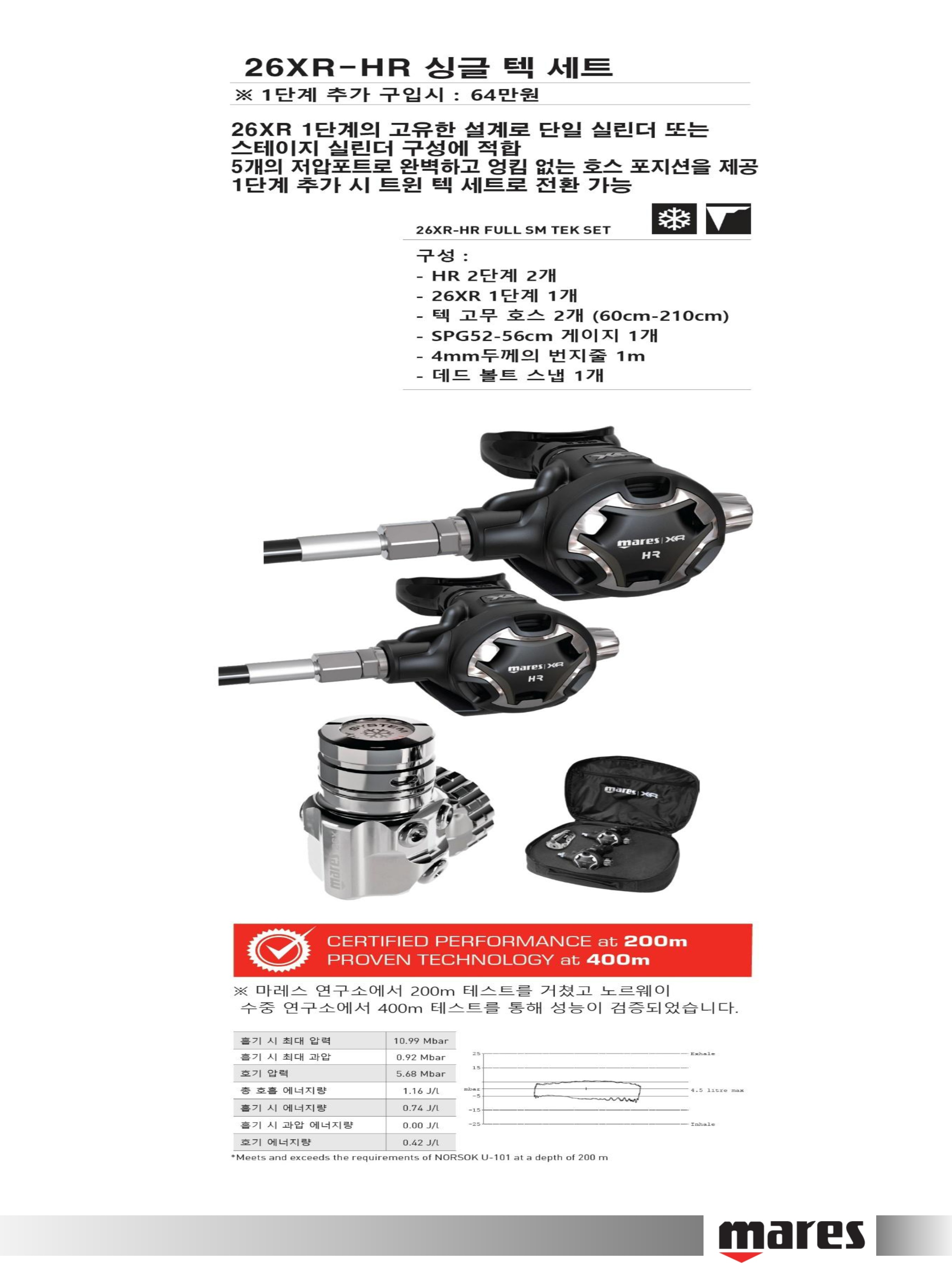마레스 : 26XR-HR 싱글 텍 세트
