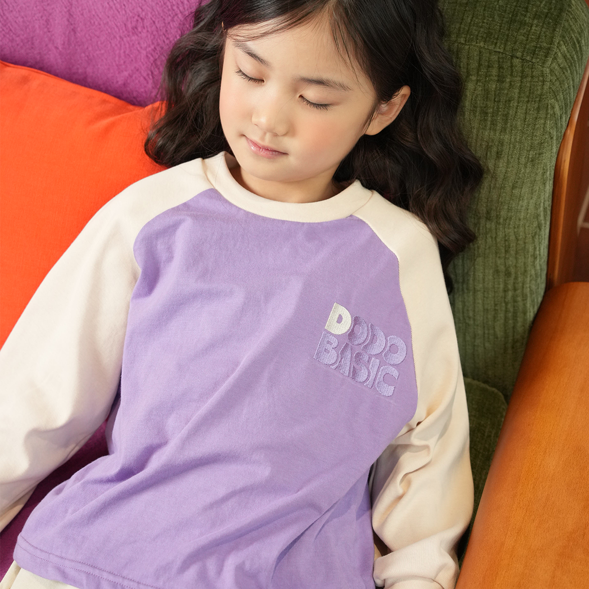 DODO BASIC Reglan T-Shirt ( Lavender Purple / Ivory )