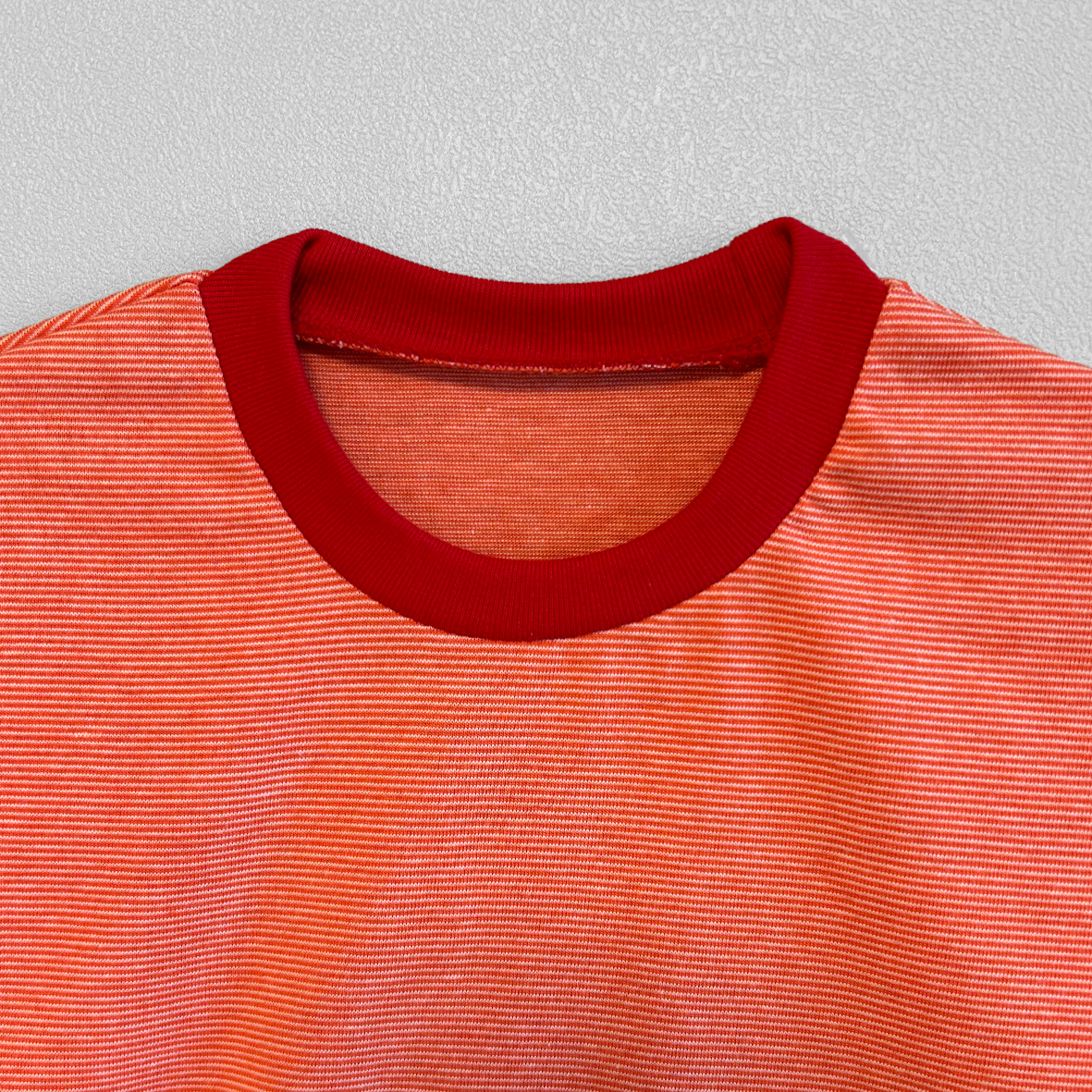 DODO BASIC Oversized Stripe T-Shirt ( Red / Vermillion Red / Light Pink )