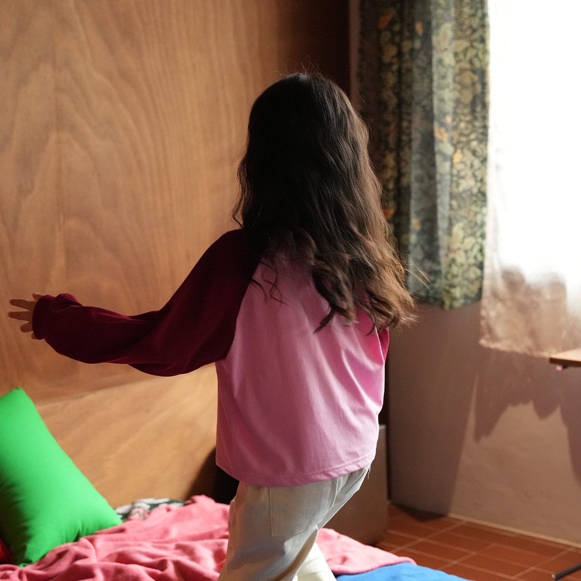 DODO BASIC Reglan T-Shirt ( Milkshake Pink / Burgandy )