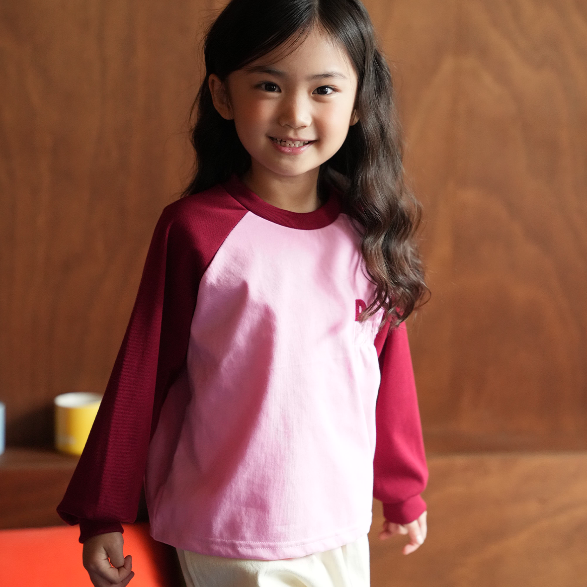 DODO BASIC Reglan T-Shirt ( Milkshake Pink / Burgandy )