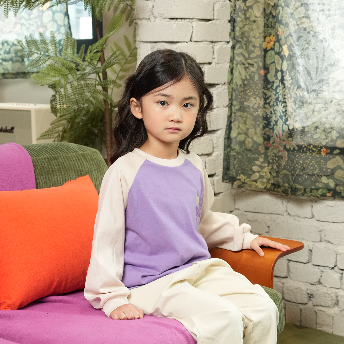 DODO BASIC Reglan T-Shirt ( Lavender Purple / Ivory )