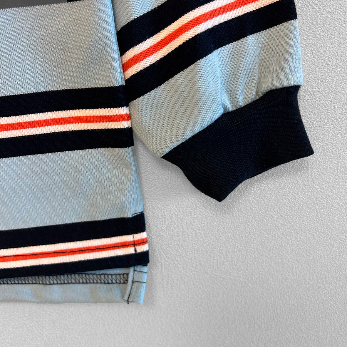 DODO BASIC Oversized Stripe T-Shirt ( Navy / Cerulean Blue / Vermillion )