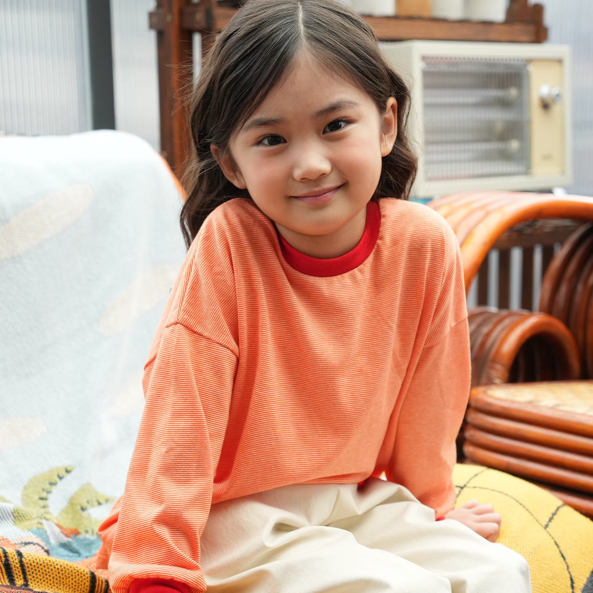 DODO BASIC Oversized Stripe T-Shirt ( Red / Vermillion Red / Light Pink )