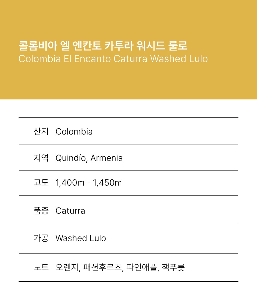콜롬비아 엘 엔칸토 카투라 워시드 룰로