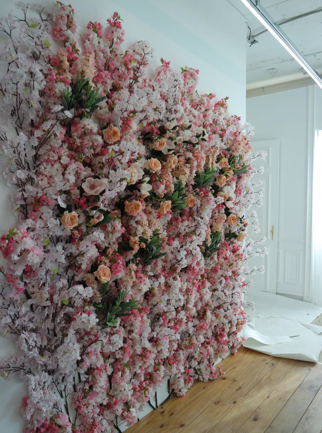 벚꽃 벽면녹화, 조화 디자인, 벽 디자인