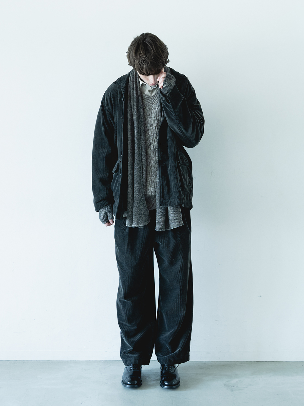 nest Robe CONFECT [네스트로브 컨팩트] - Corduroy Work Jacket - Ink Black