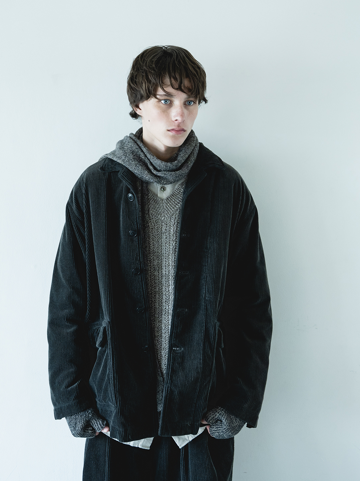 nest Robe CONFECT [네스트로브 컨팩트] - Corduroy Work Jacket - Ink Black