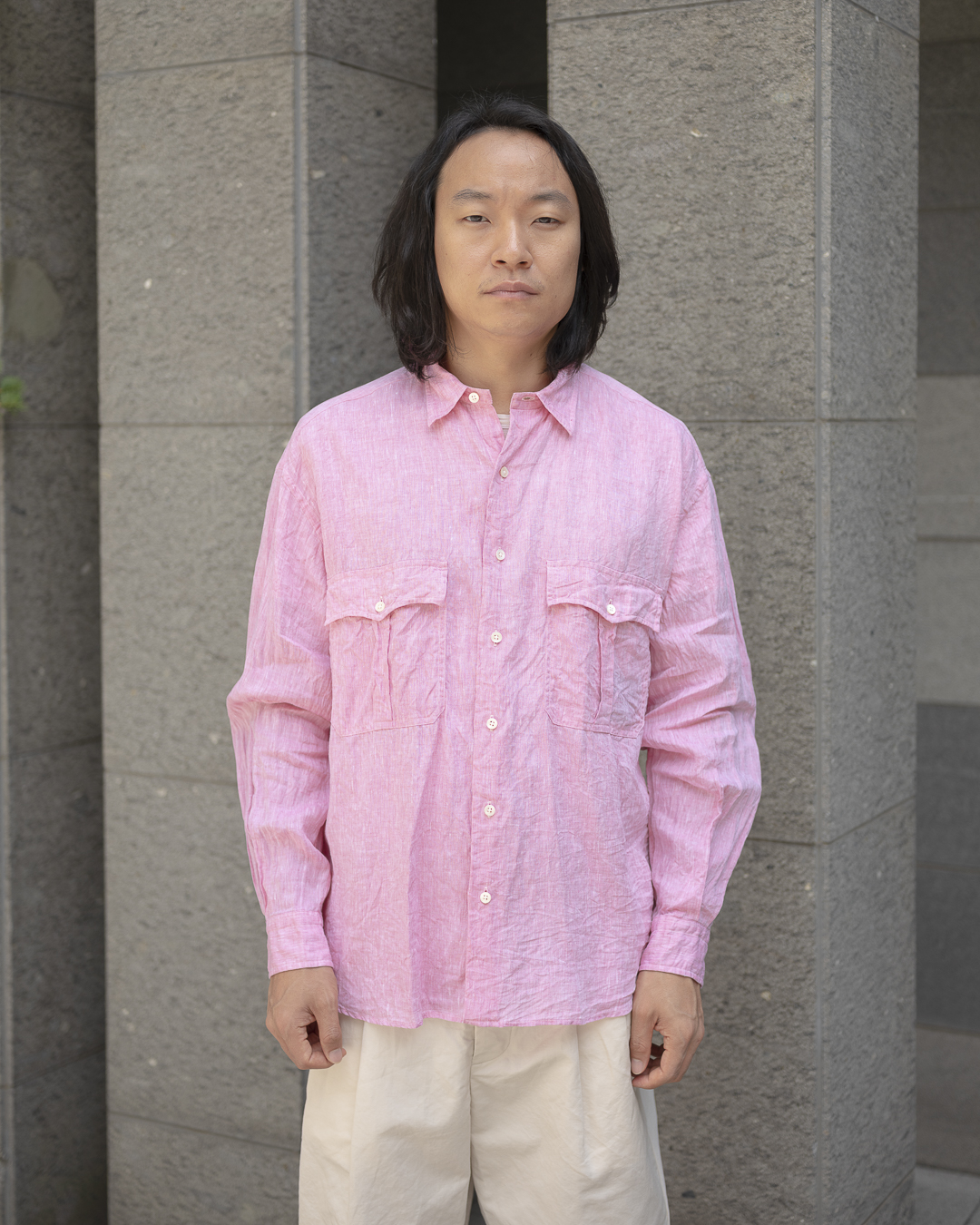 Porter Classic [포터 클래식] - Roll Up Linen shirt (LEGGIUNO