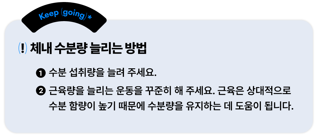 체내 수분량 늘리는 방법