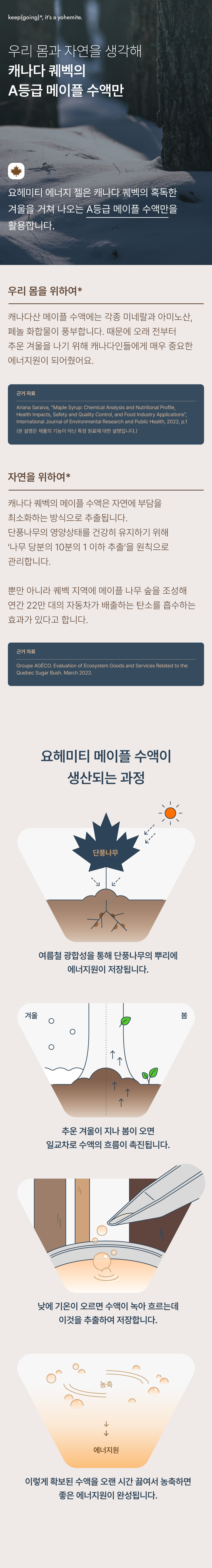운동하는 사람들을 위해 요헤미티 에너지젤이 고려한 디테일 3가지는 다음과 같습니다. 첫째, 몸에 부담을 최소화하기 위해 건강한 원료만 고집했습니다. 둘째, 운동 할 때, 도움을 주는 비타민 B군을 제외한 컨셉 원료는 모두 뺐습니다. 셋째, 재활용이 가능한 파우치 형태로 제품을 패키징했습니다. 장거리 트래킹을 떠날 때, 마라톤 대회를 준비할 때 등 필요한 장비나 뉴트리션 제품을 컴팩트하게 휴대하세요.