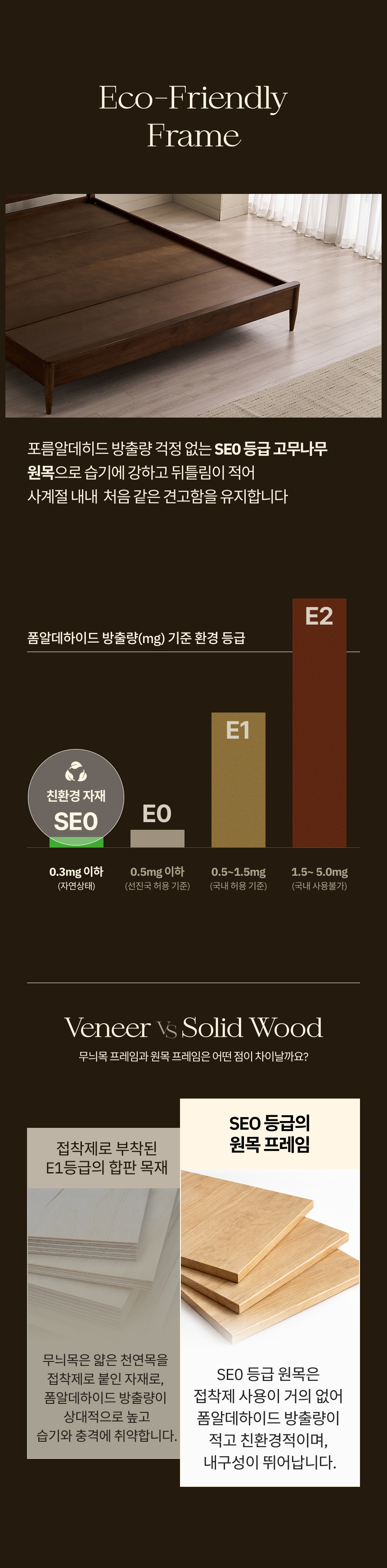STAY 루버 SE0등급 원목 침대 프레임 아이보리/월넛(SS, Q, K, LK)