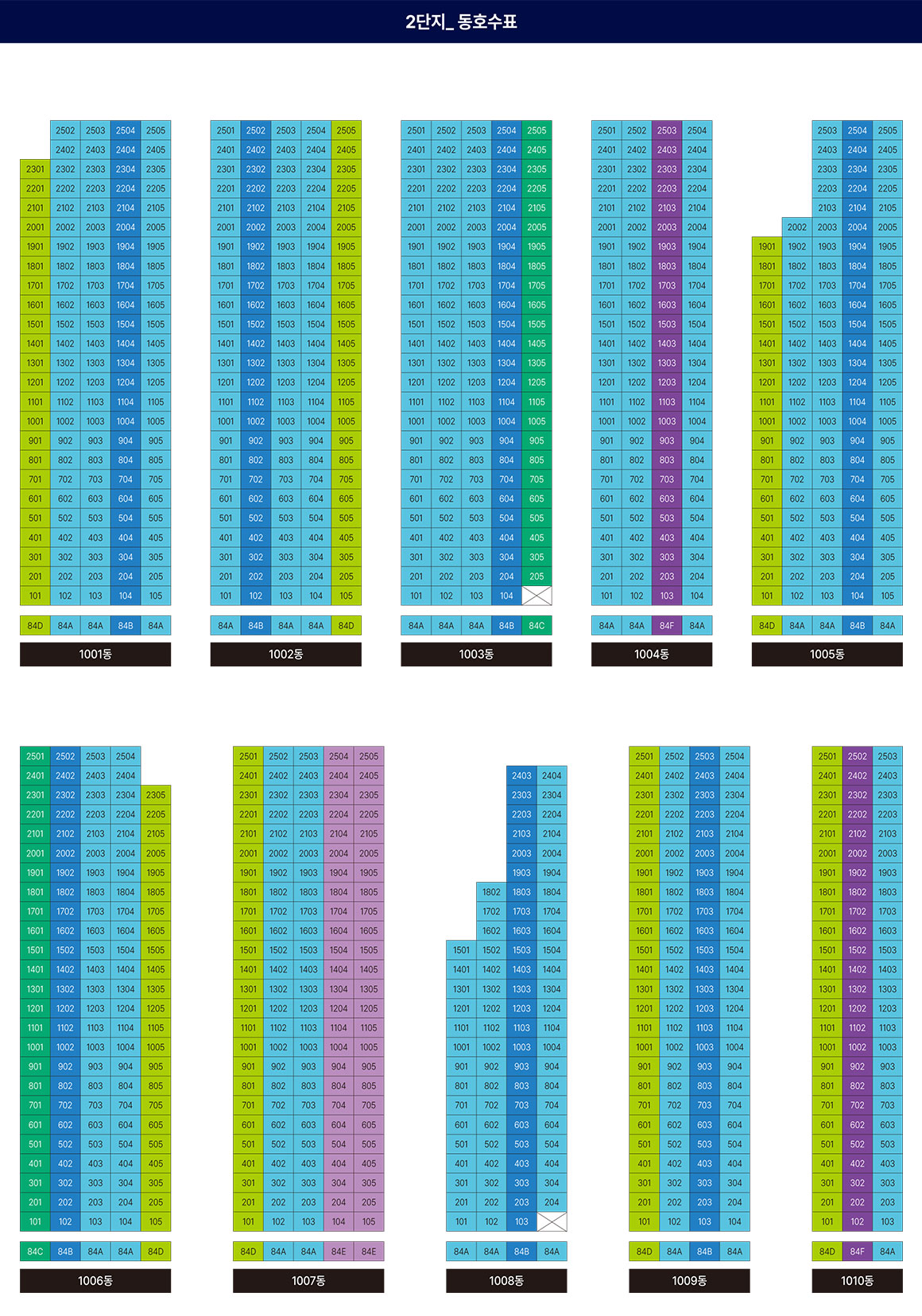 계양 롯데캐슬 파크시티 2단지 동호수배치도