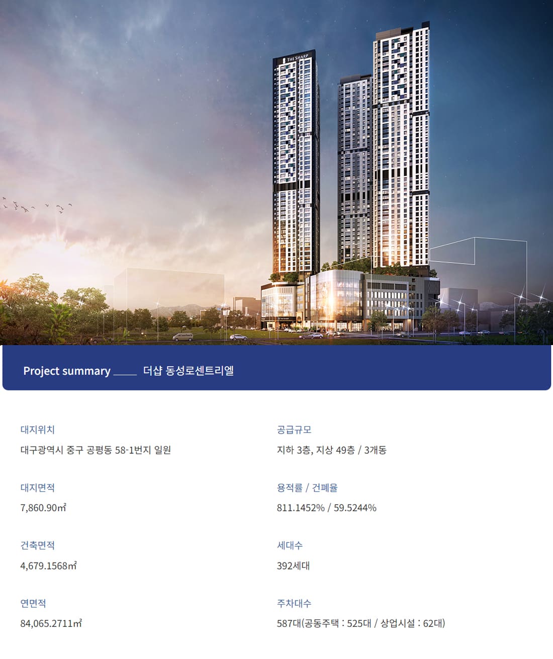 더샵 동성로 센트리엘 사업개요