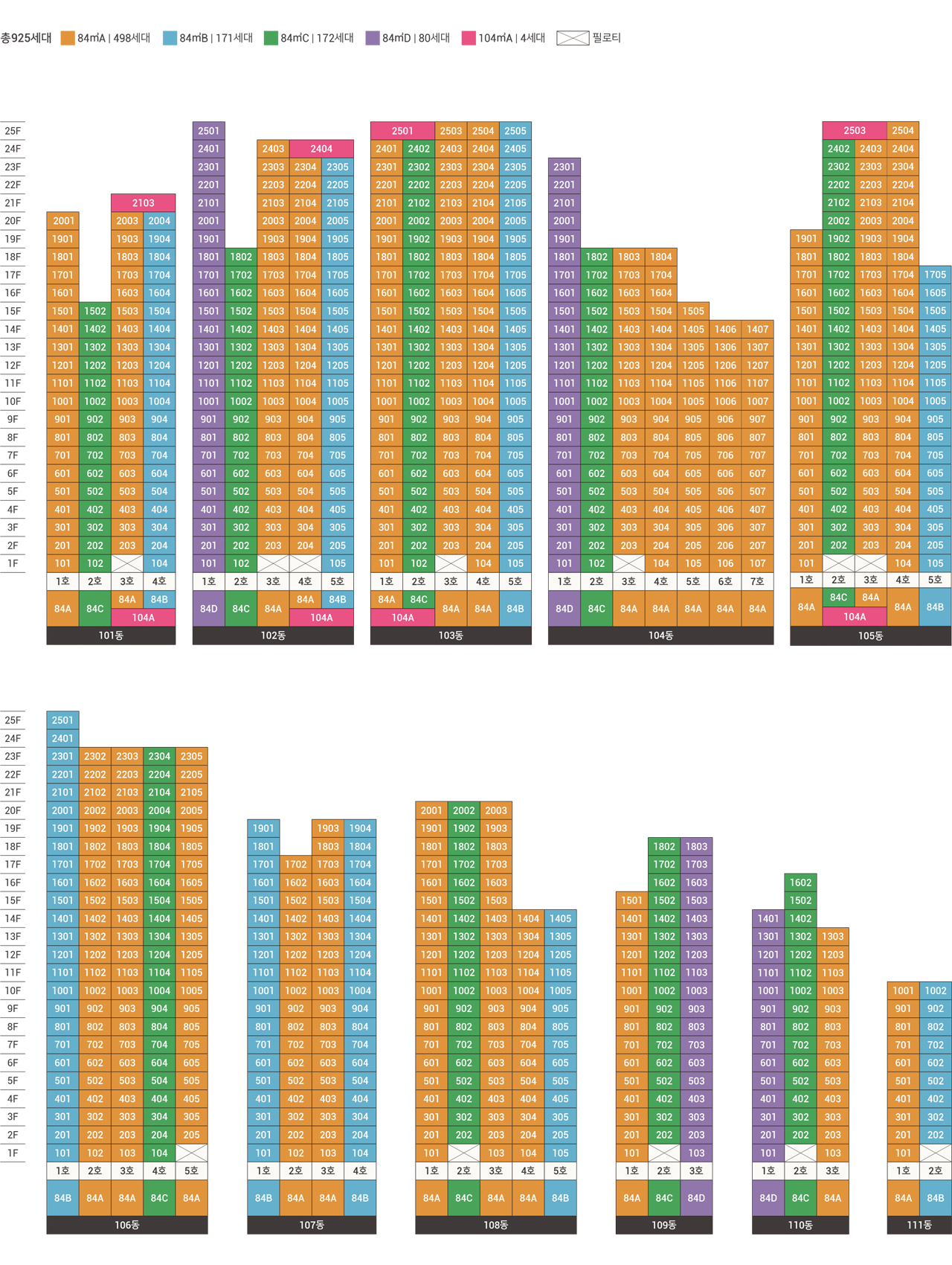 속초 힐스테이트 동호수배치도