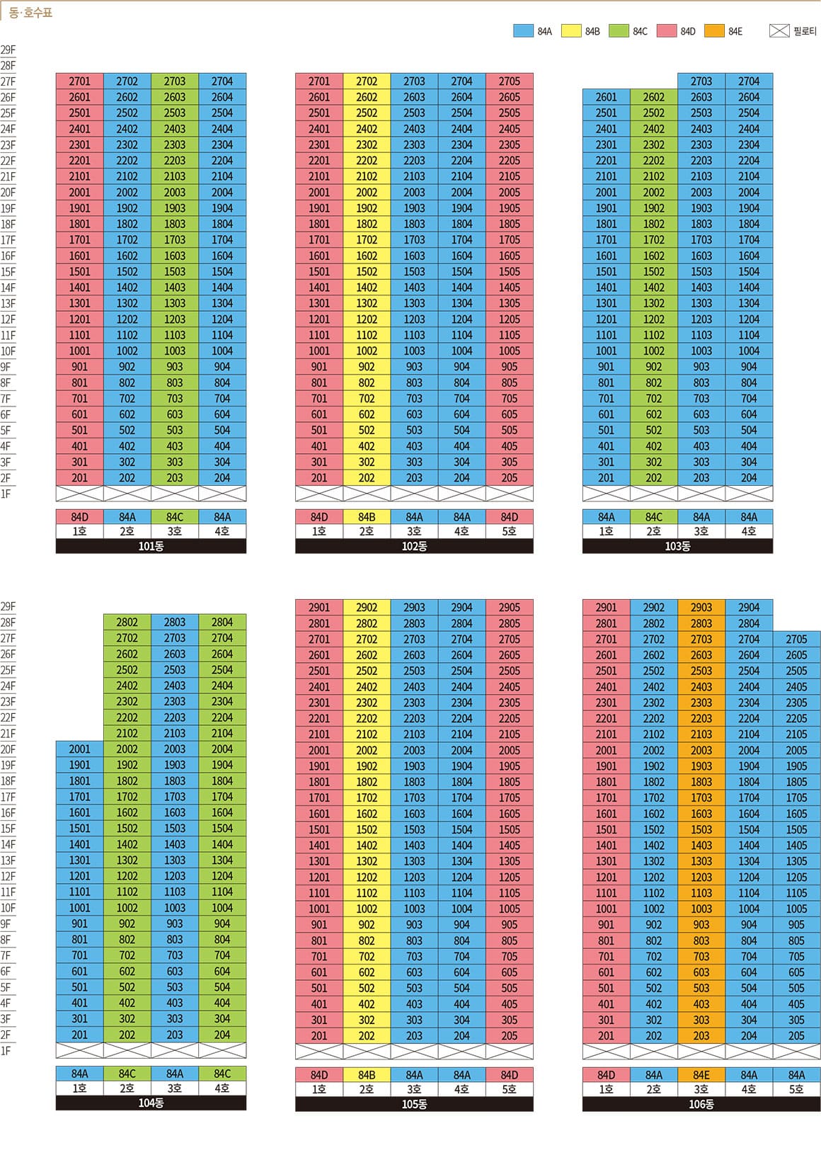 김해 구산 롯데캐슬 시그니처 동호수배치도