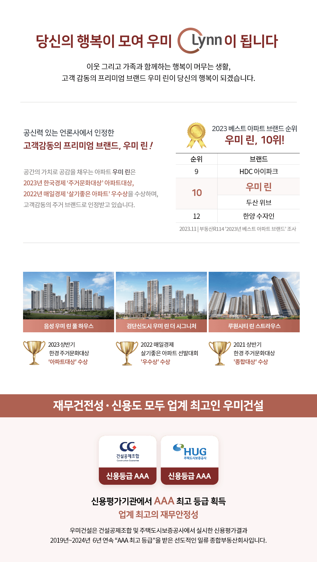 대전 성남 우미린 뉴시티 브랜드