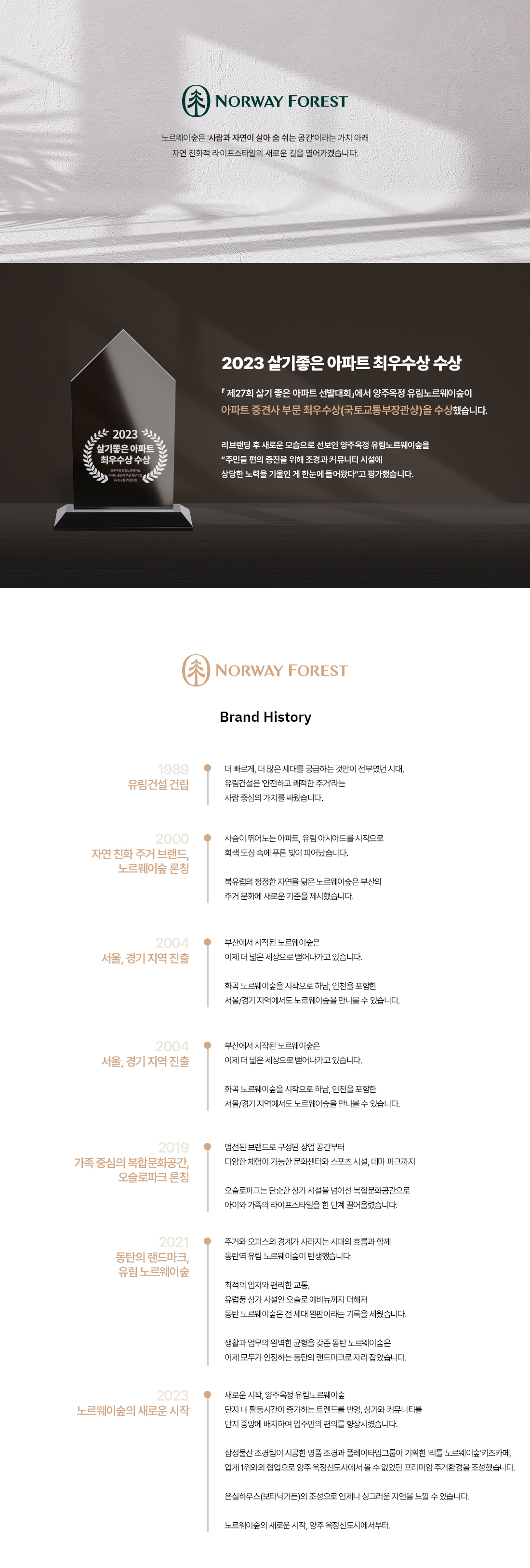 일광 노르웨이숲 오션포레 브랜드소개