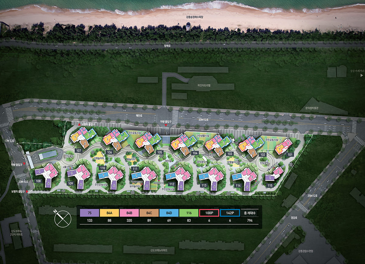 강릉 오션시티 아이파크 단지배치도