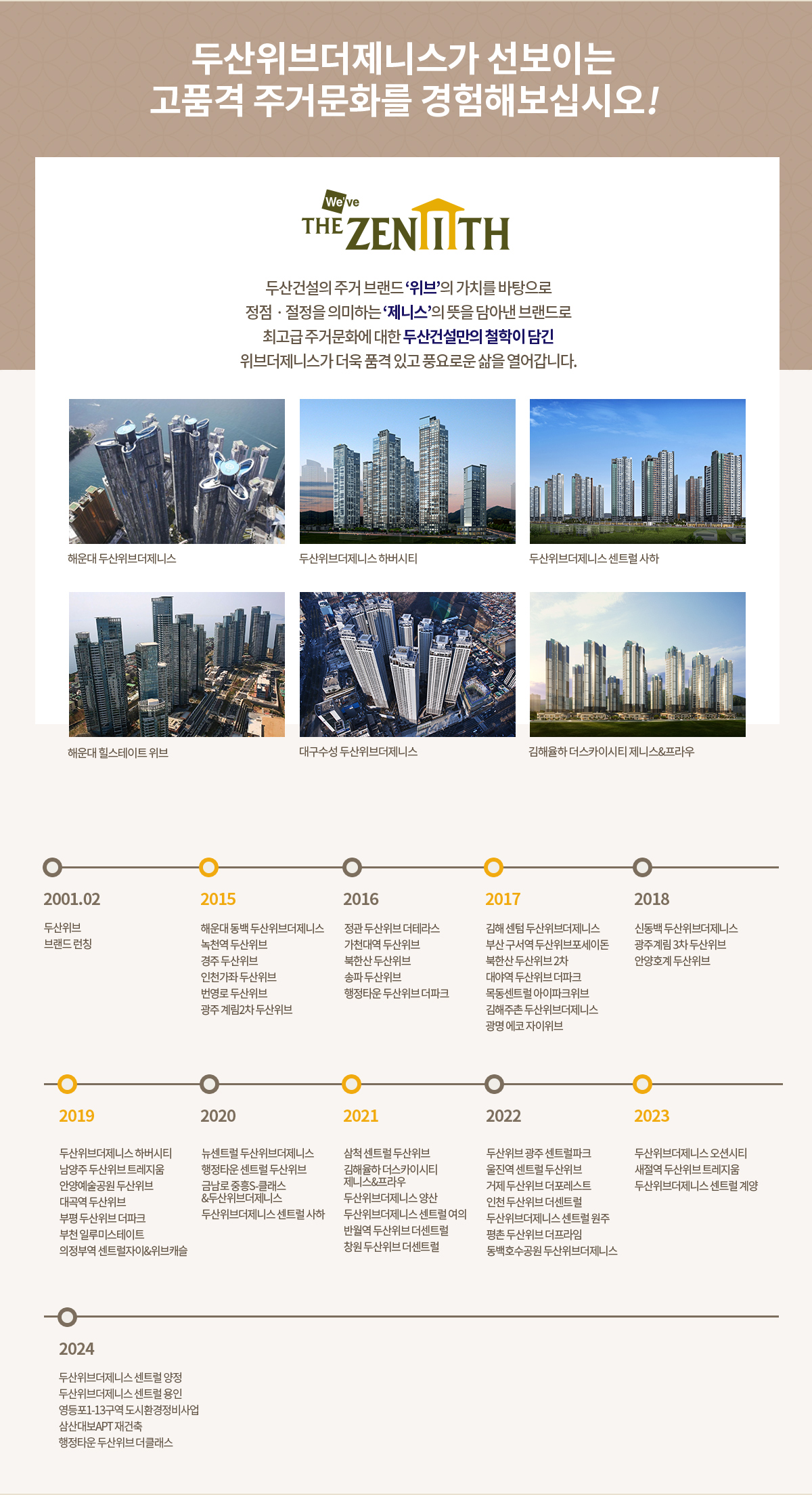 두산위브더제니스 센트럴 양정 브랜드소개