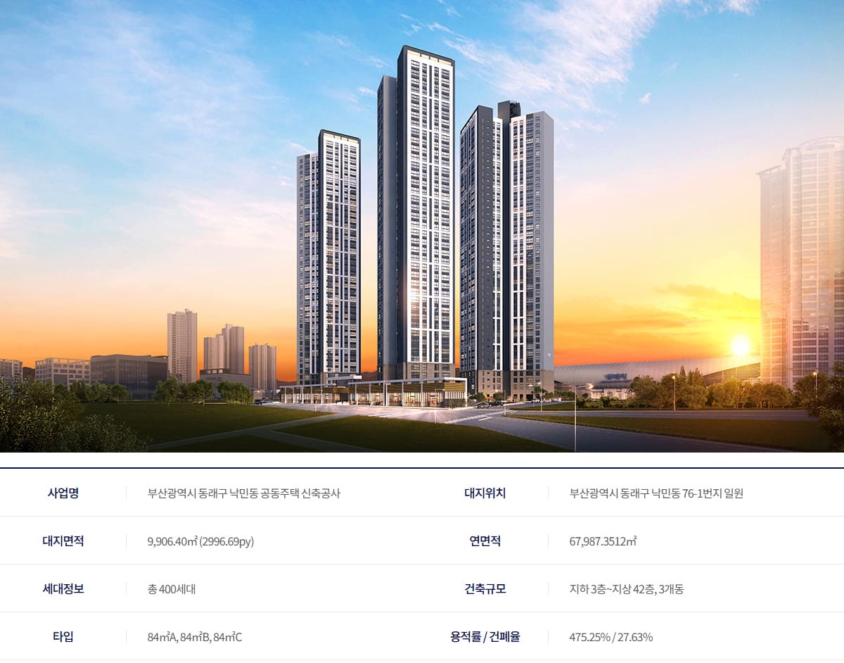 동래반도유보라 사업개요