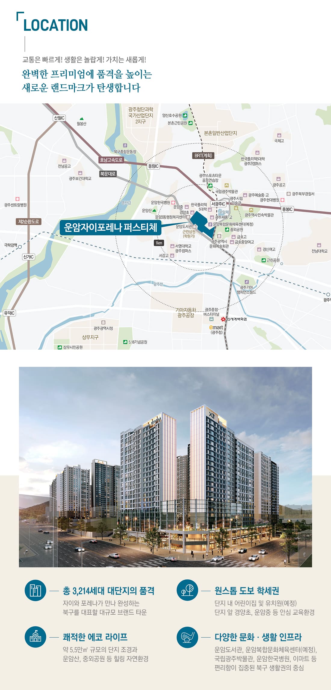 운암자이포레나 퍼스티체 입지환경