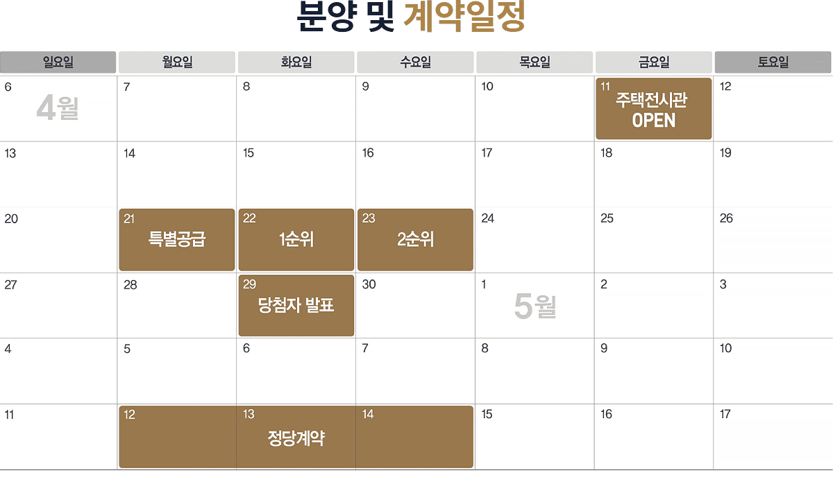 분양 및 계약일정