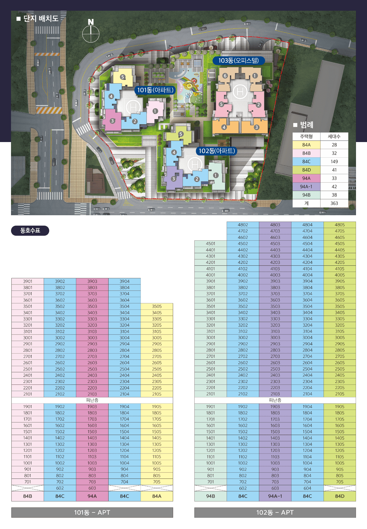 해링턴 플레이스 감삼3차 단지배치도