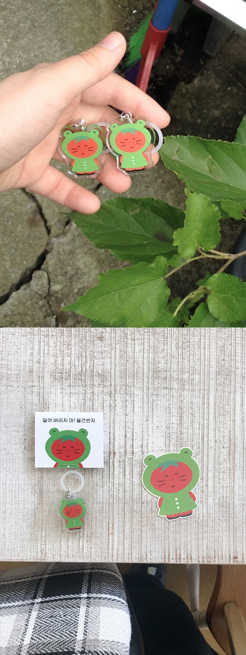 [메지루시] 잃어 버리지 마! 물건반지 - 개구리우비 토마토 네코