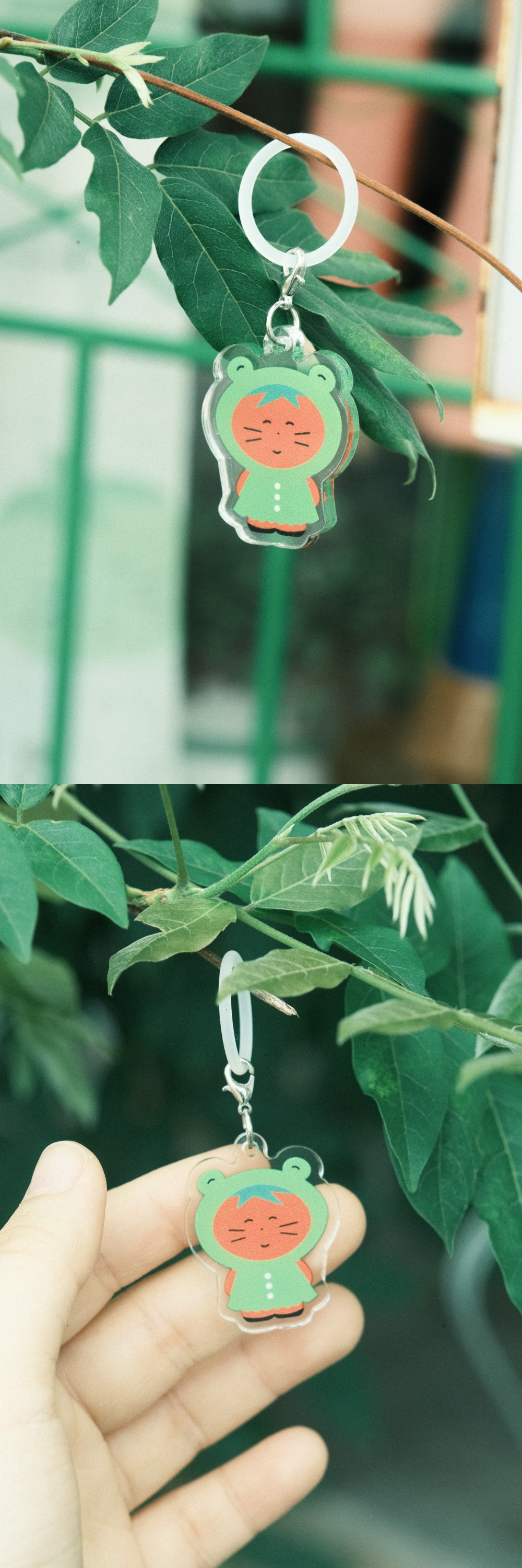 [메지루시] 잃어 버리지 마! 물건반지 - 개구리우비 토마토 네코