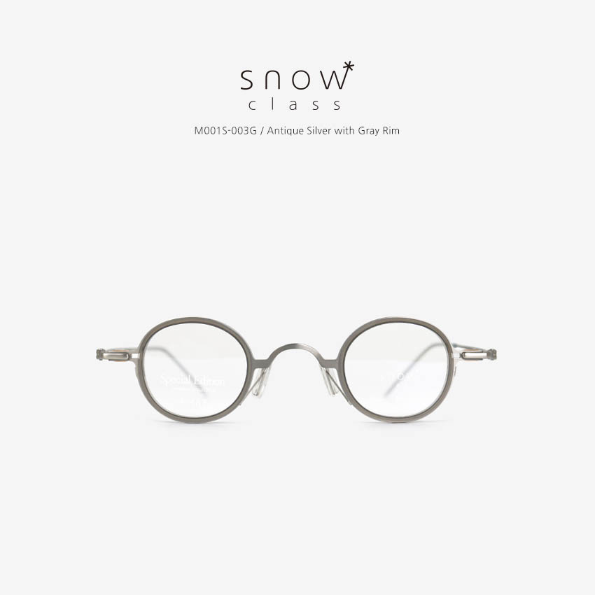 김종필안경 스노우클래스 M001S 앤틱실버 & 그레이림