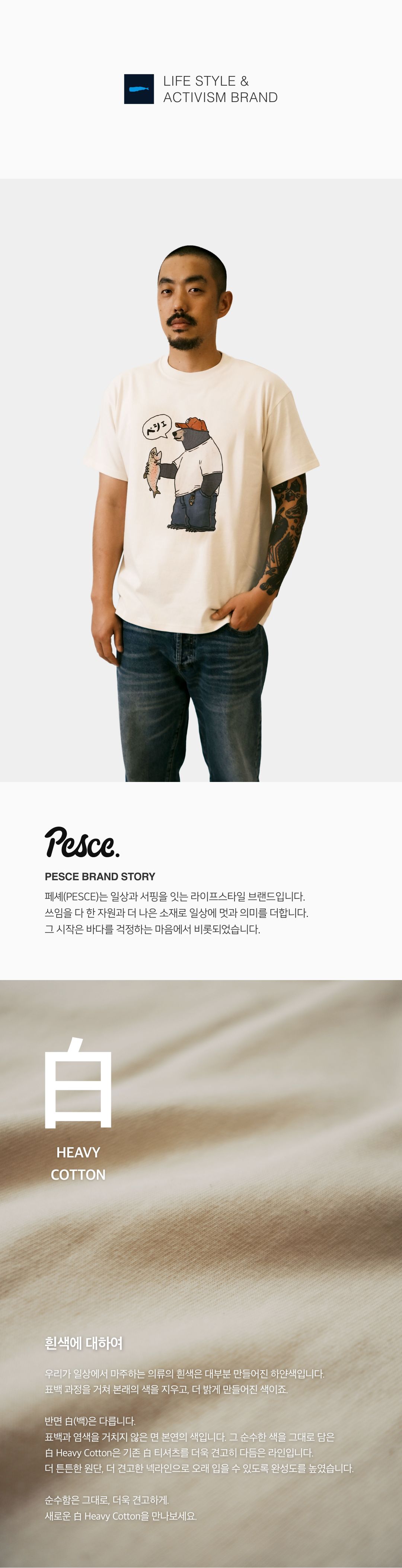 白(백) Heavy Cotton : Bear