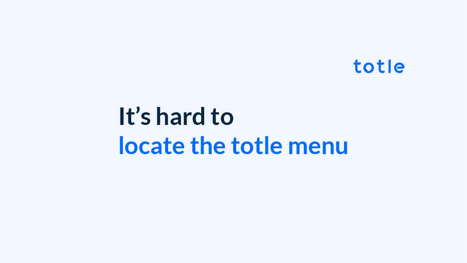 It's hard to locate the totle menu