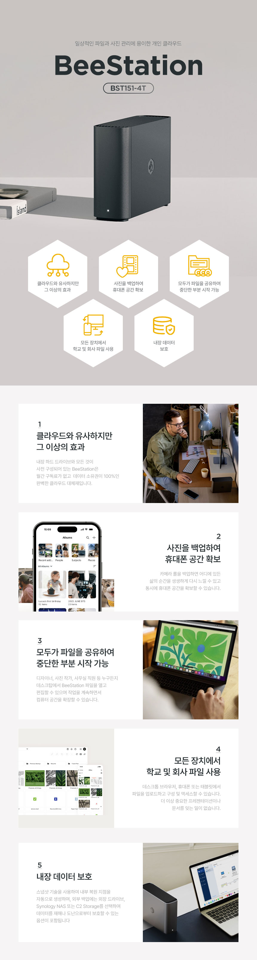 시놀로지 BeeStation NAS BST151-4T