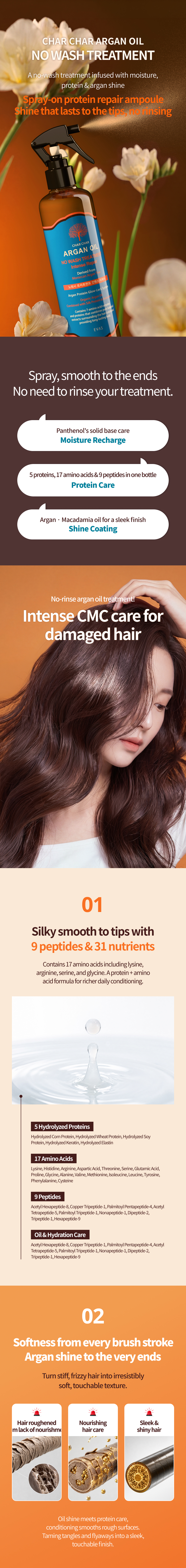[CHARCHAR] Argan Oil No Wash Treatment Intense Repair 300ml