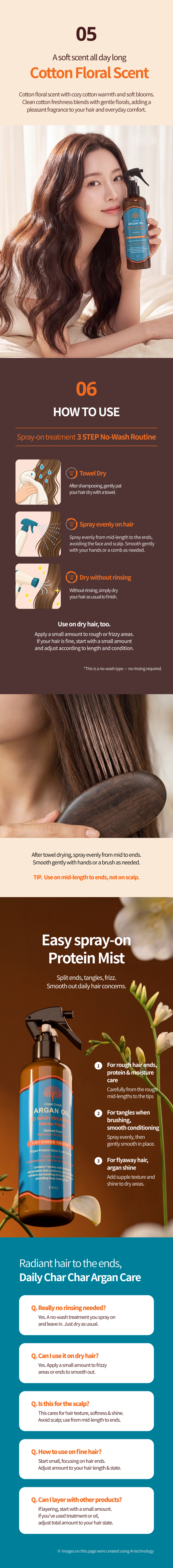 [CHARCHAR] Argan Oil No Wash Treatment Intense Repair 300ml