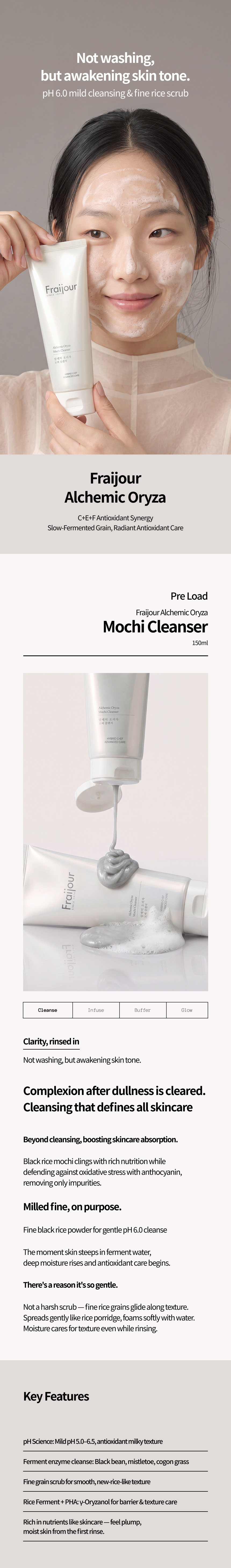 [FRAIJOUR] Alchemic Oryza Mochi Cleanser 150ml
