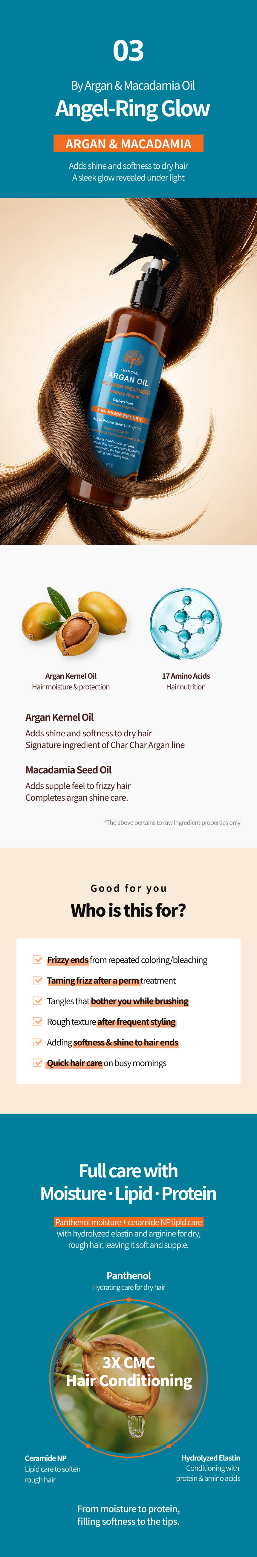 [CHARCHAR] Argan Oil No Wash Treatment Intense Repair 300ml