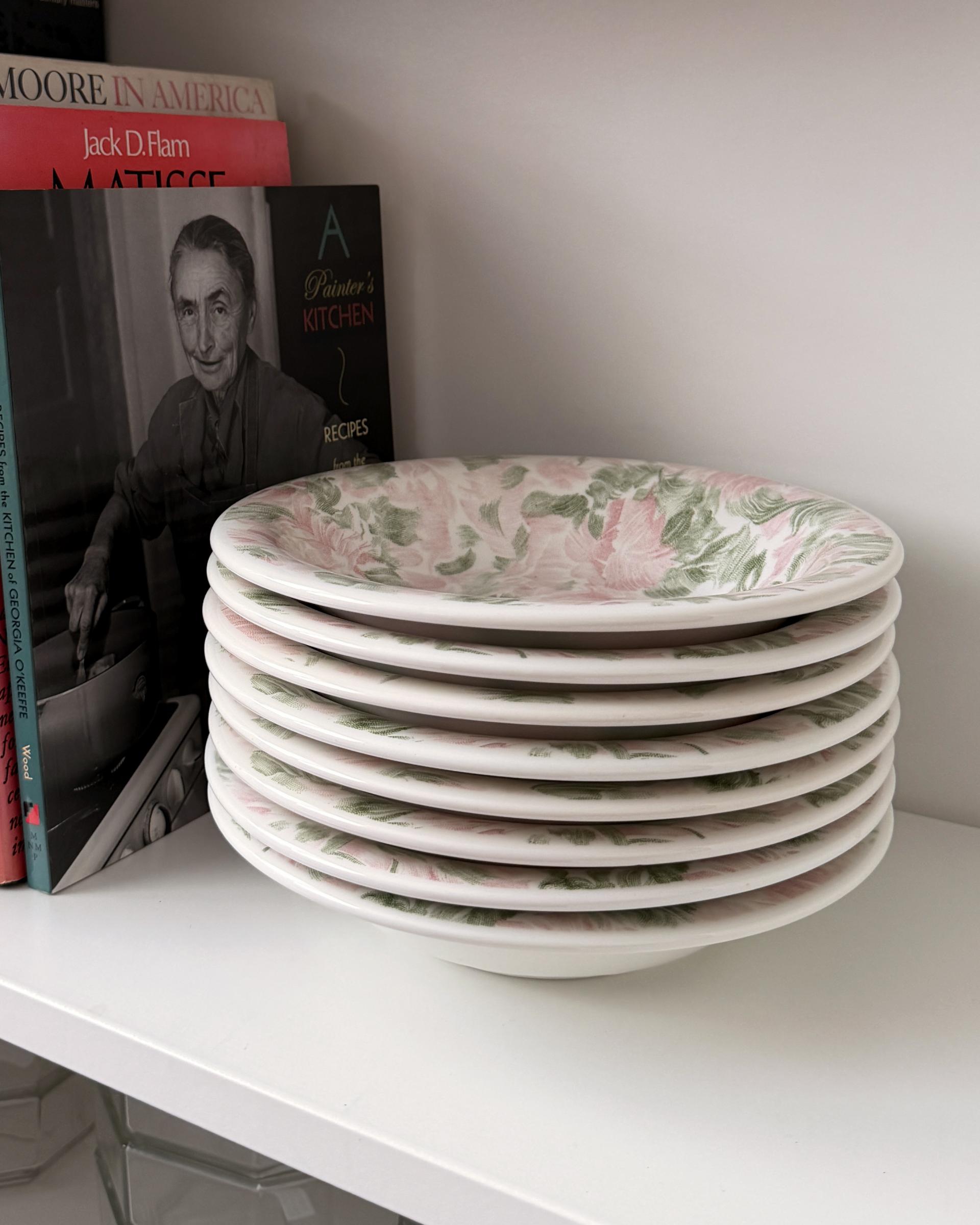 Vintage Italian Halftone Bloom Pasta Bowl
