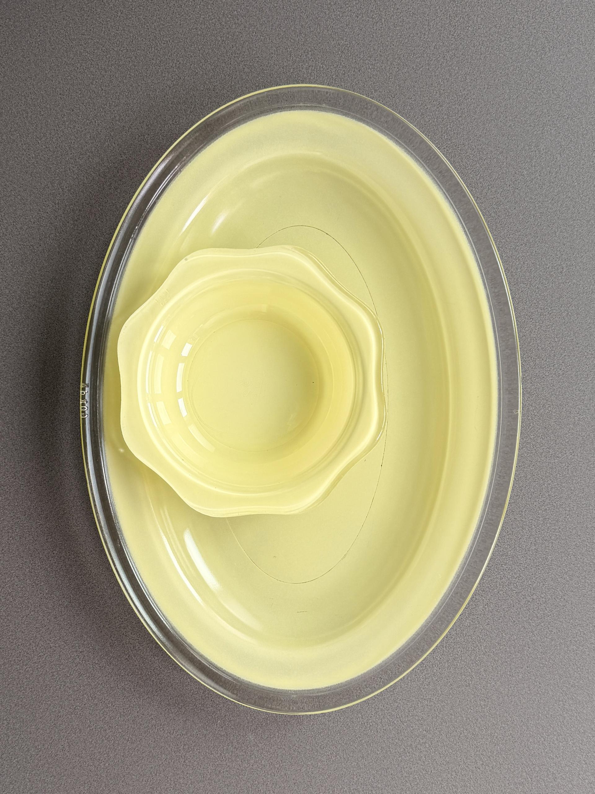 Vintage Phoenix Lemon Yellow Oval Platter