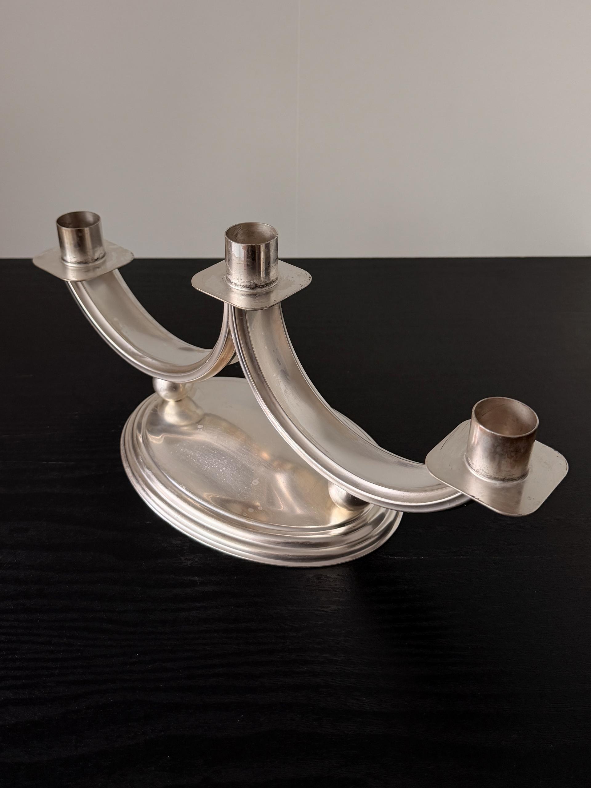 Vintage Silver Plated Twisted Candle Holders, Set of 3 복제 복제