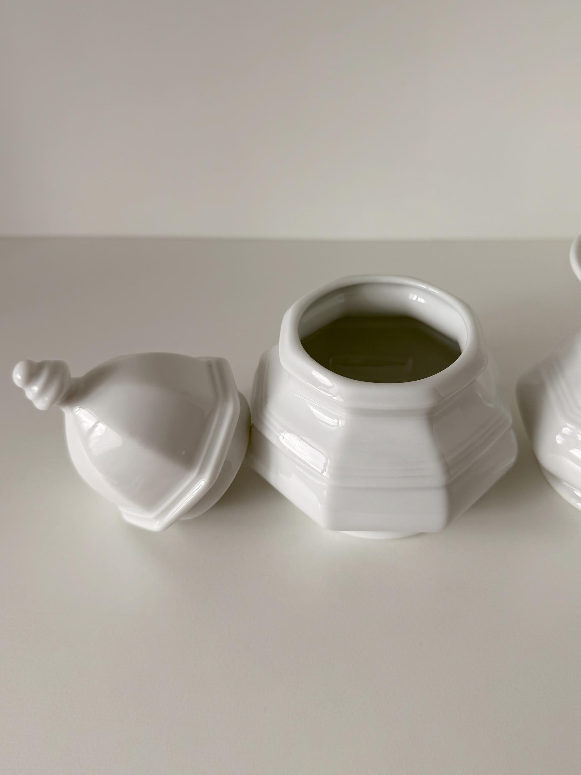 Vintage Gallo Octagonal White Sugar Bowl and Creamer SET