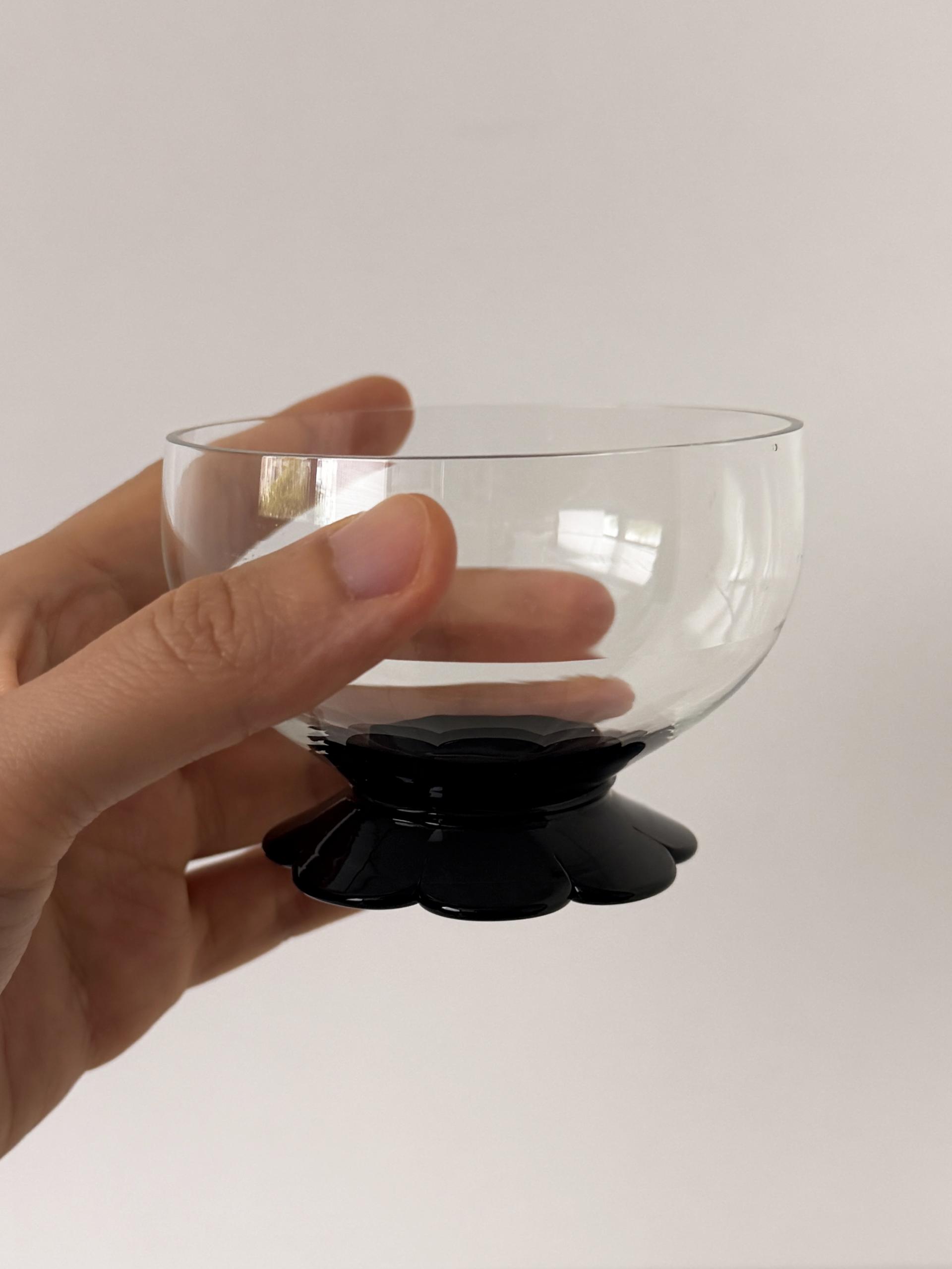 Vintage Weston Sherbet Glass with Black Lily Pad