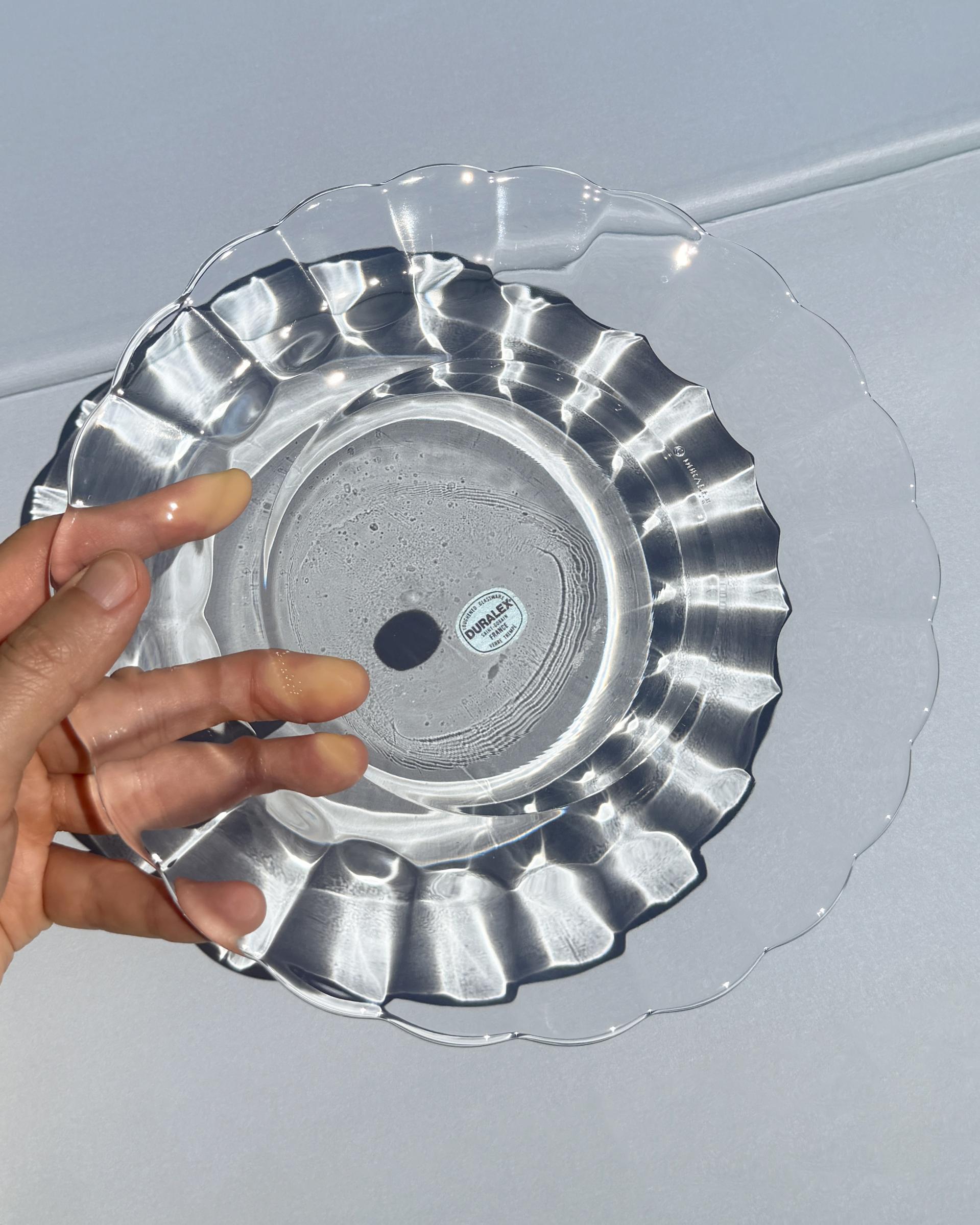 Vintage Duralex Daisy Shaped Glass Plate