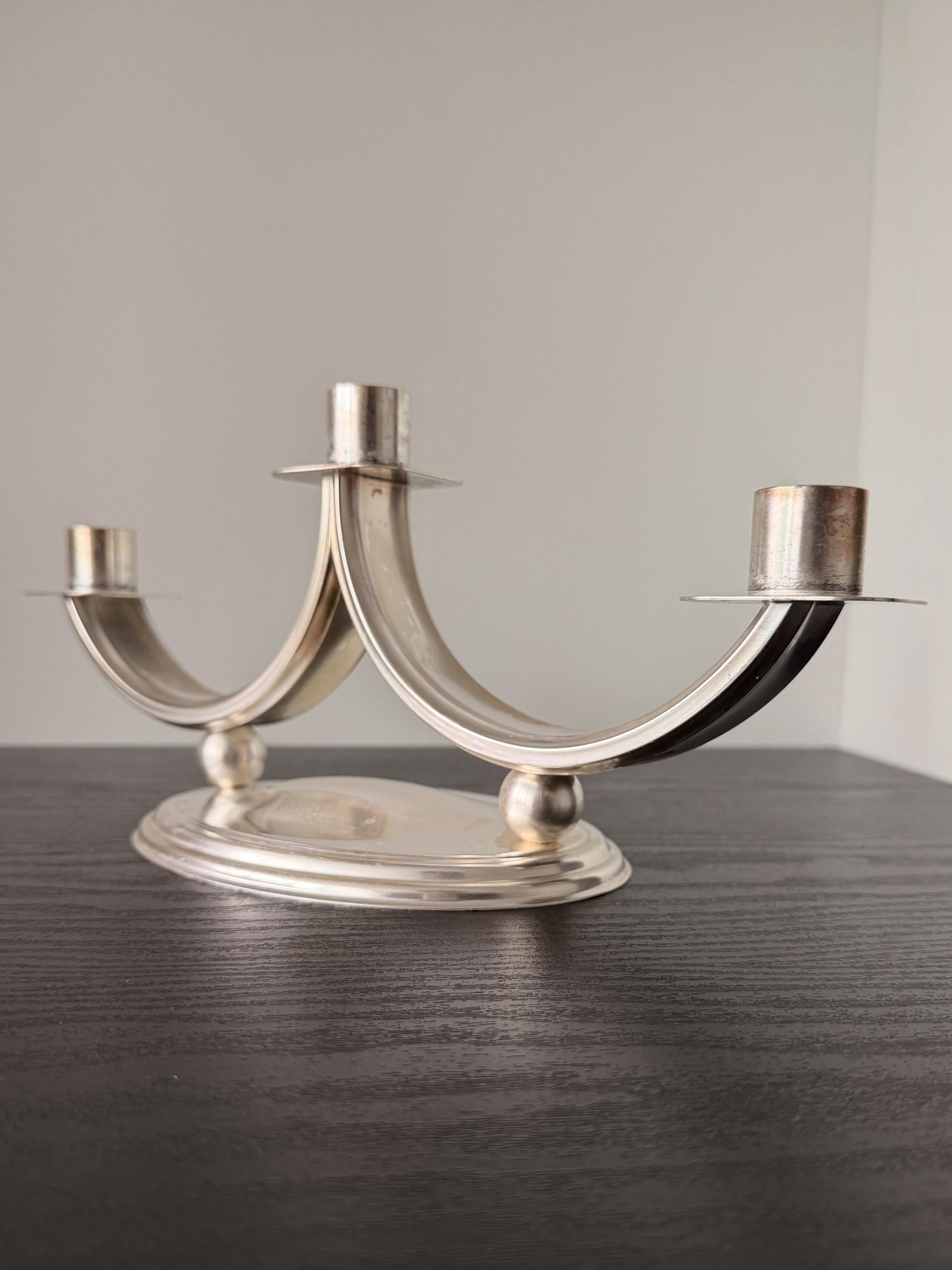 Vintage Silver Plated Twisted Candle Holders, Set of 3 복제 복제