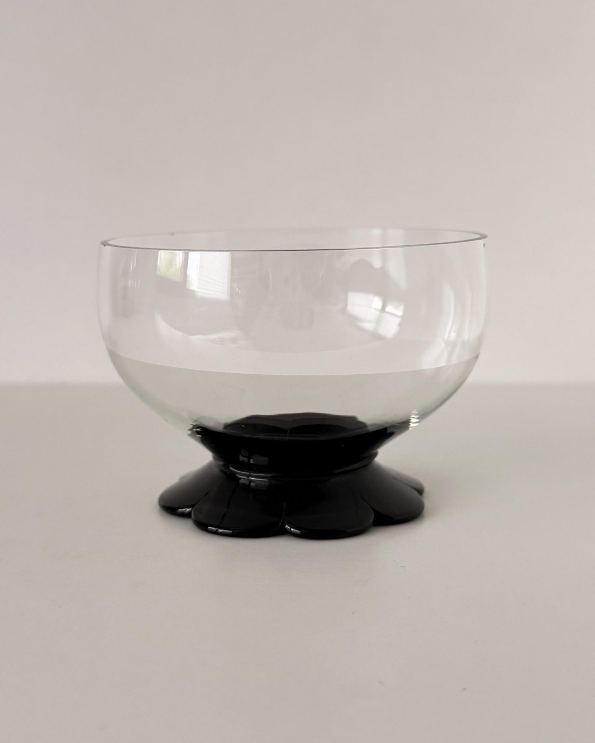 Vintage Weston Sherbet Glass with Black Lily Pad